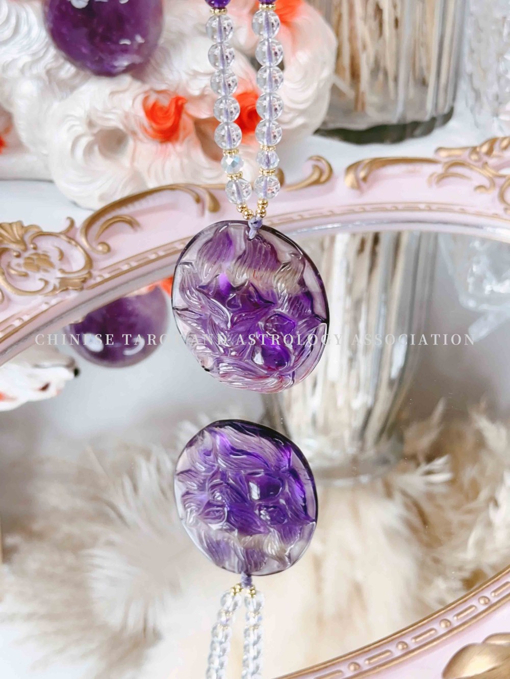 （圆形紫狐狸编绳）项链